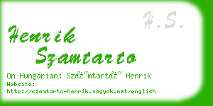 henrik szamtarto business card